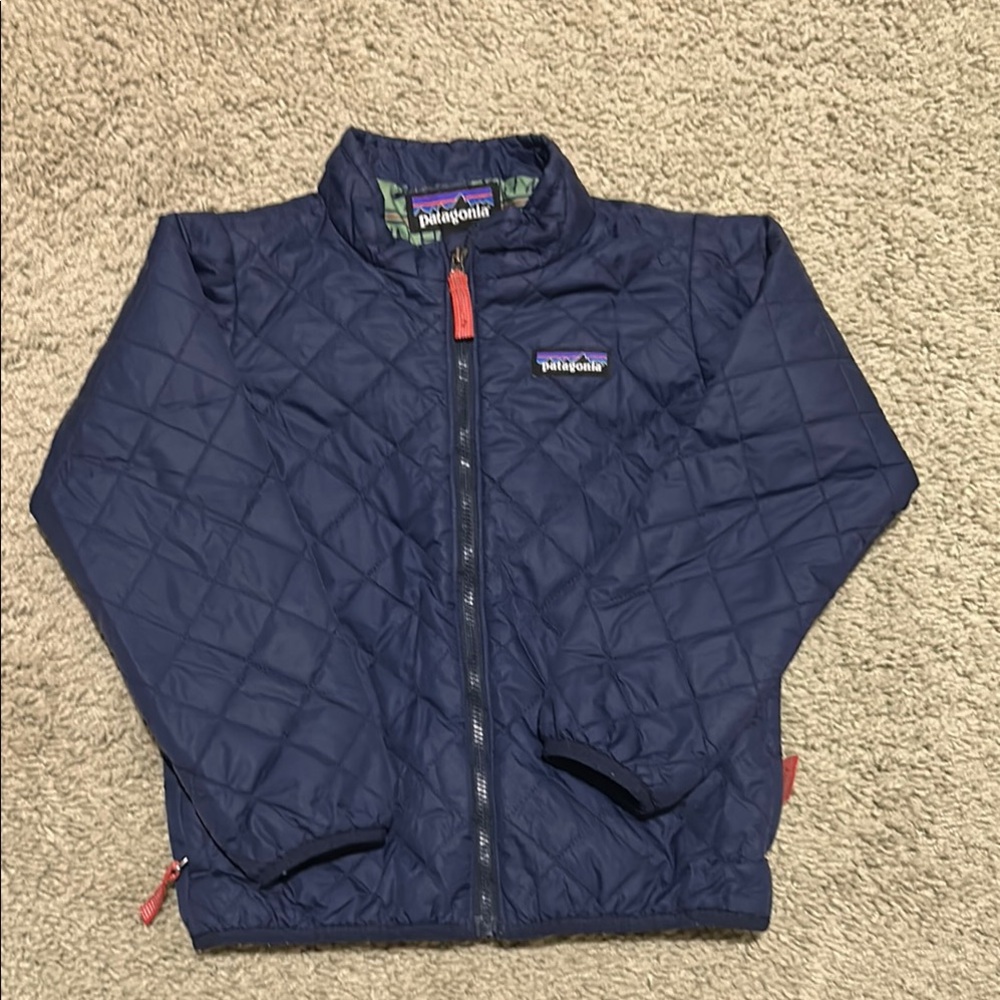 Patagonia Blue Puffer Jacket with Quilted Design